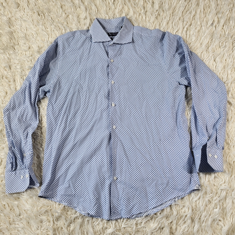 Sartoria Condotti Napoli Stylish Blue Patterned Men's Shirt Size XL